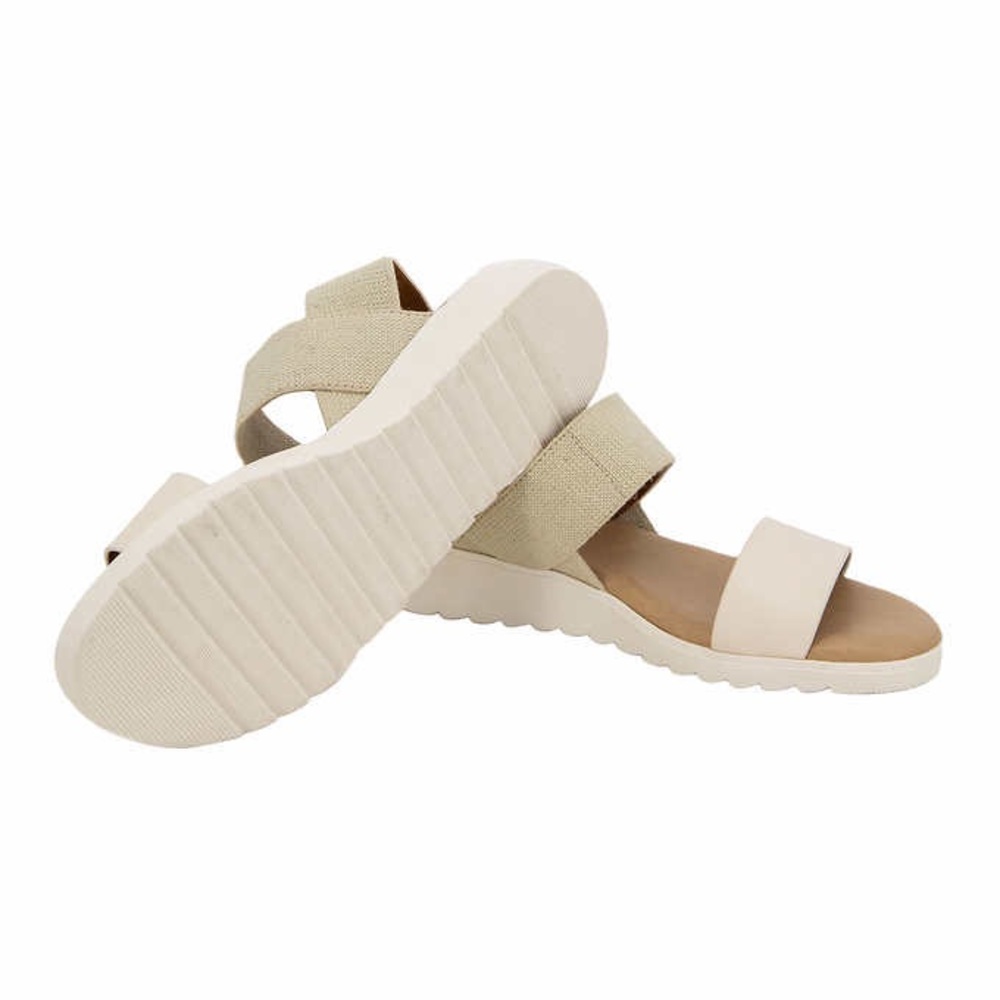 Kensie Beige and Cream Elastic Strap Sandals - Picture 5 of 5